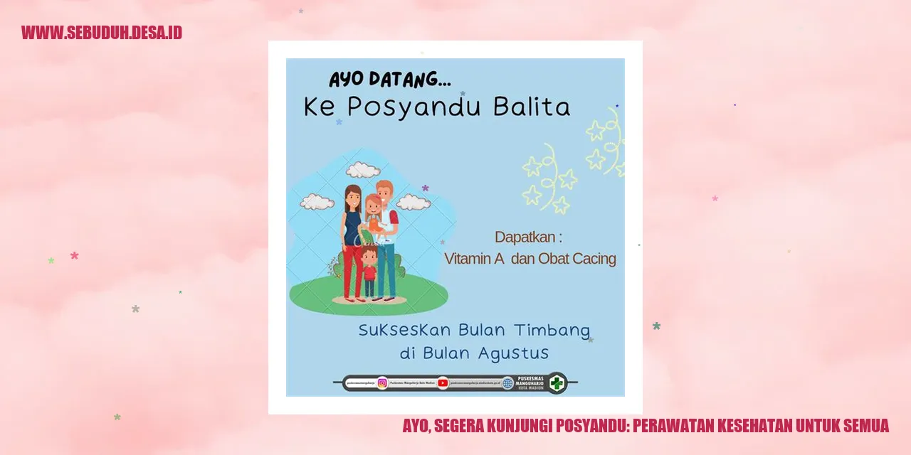 Ayo, Segera Kunjungi Posyandu: Perawatan Kesehatan untuk Semua